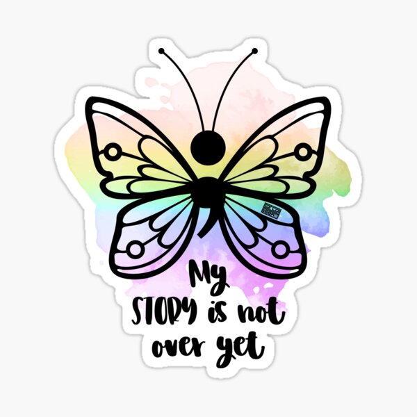 BUTTERFLY (;) DEPRESSION LGBT RAINBOW GAY PRIDE FLAG Sticker