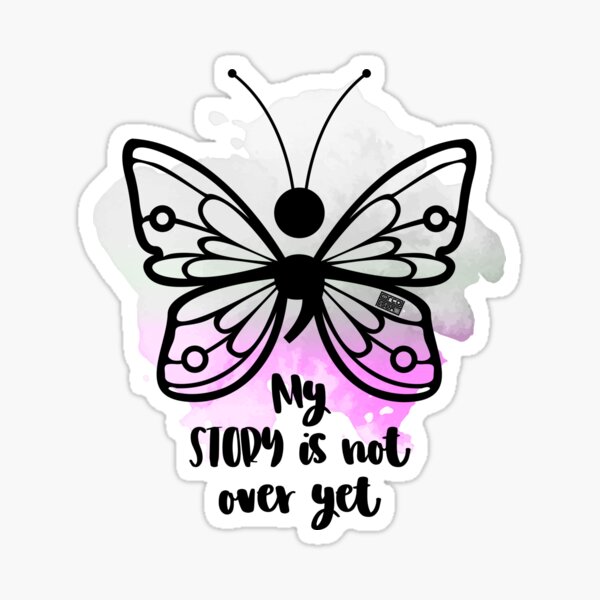 BUTTERFLY (;) DEPRESSION LGBTQ ASEXUAL PRIDE FLAG Sticker