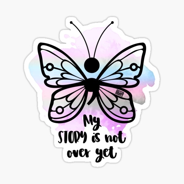 BUTTERFLY (;) DEPRESSION LGBTQ INTERSEX PRIDE FLAG Sticker