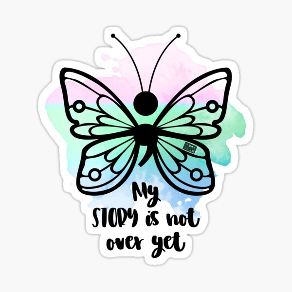 BUTTERFLY (;) DEPRESSION LGBTQ POLYSEXUAL PRIDE FLAG Sticker