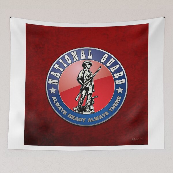 Item preview, US National Guard (NG) Emblem 3D on Red Velvet designed and sold by Serge Averbukh Art Studio.