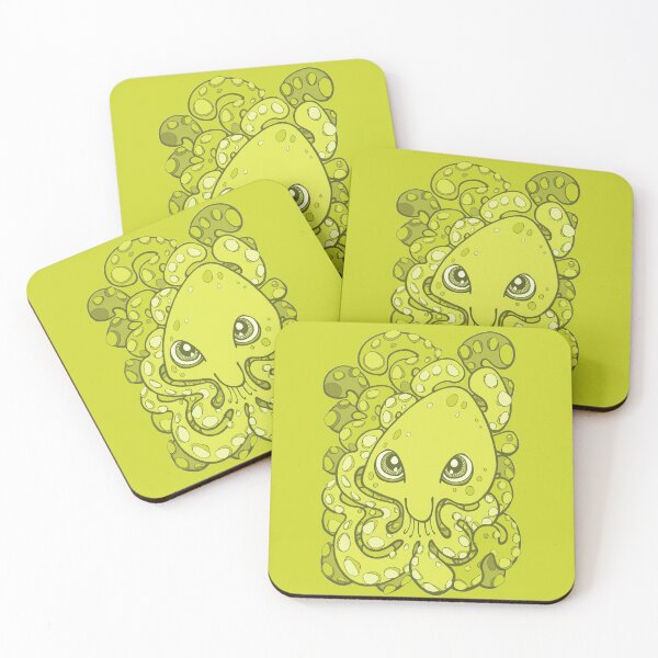 Item preview, Happy Octopus Squid Kraken Cthulhu Sea Creature - Lime Punch Green designed and sold by bignose1977.