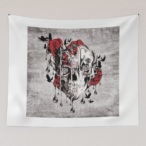 Item preview, Melt down, grunge rose skull designed and sold by KristyPatterson.