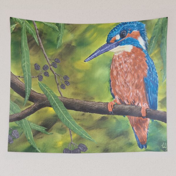 Aperçu de l'œuvre Azure Kingfisher - Watching, Waiting... créée et vendue par Wendy Sinclair.