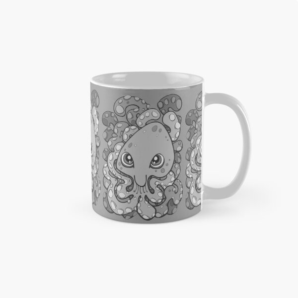 Artikelvorschau, Glückliche Krake-Tintenfisch Kraken Cthulhu Sea Creature - Hafen-Nebel-Grau entworfen und verkauft von bignose1977.