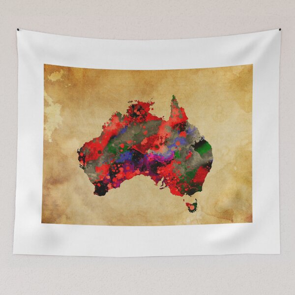 Item preview, WATERCOLOR MAP of AUSTRALIA designed and sold by Daniel Hagerman.