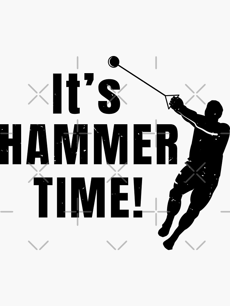 "Hammer Throw Hammer Time Athlete Gift" Sticker by oberdoofus Redbubble