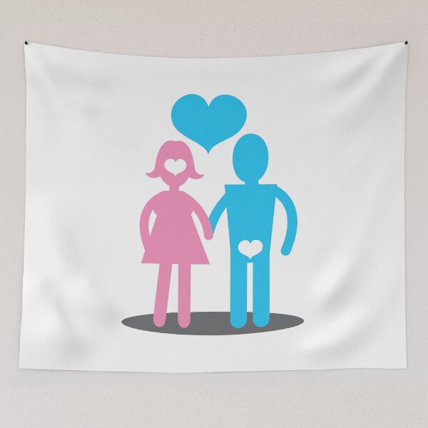 Item preview, Couple Woman thinking with her head Man thins with his ... designed and sold by jazzydevil.