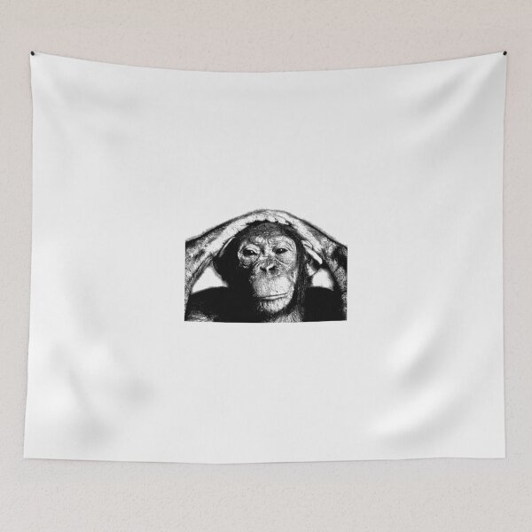 Item preview, Wise Chimpanzee. Wildlife Digital Engraving Image designed and sold by Digital Eclectica.