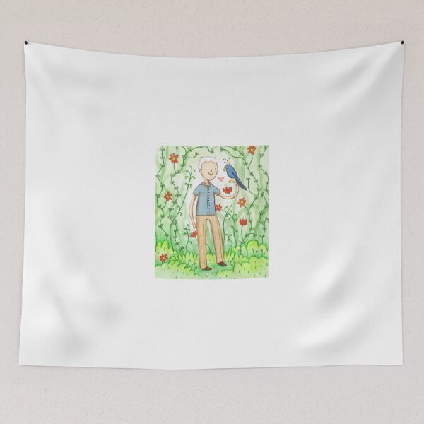 Item preview, Sir David Attenborough & a Parrot designed and sold by SophieCorrigan.