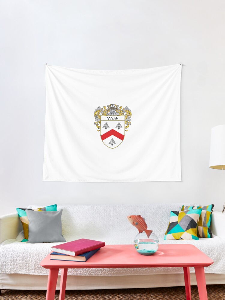 Walsh Coat Of Arms Walsh Family Crest Tapestry By Irisharms Redbubble