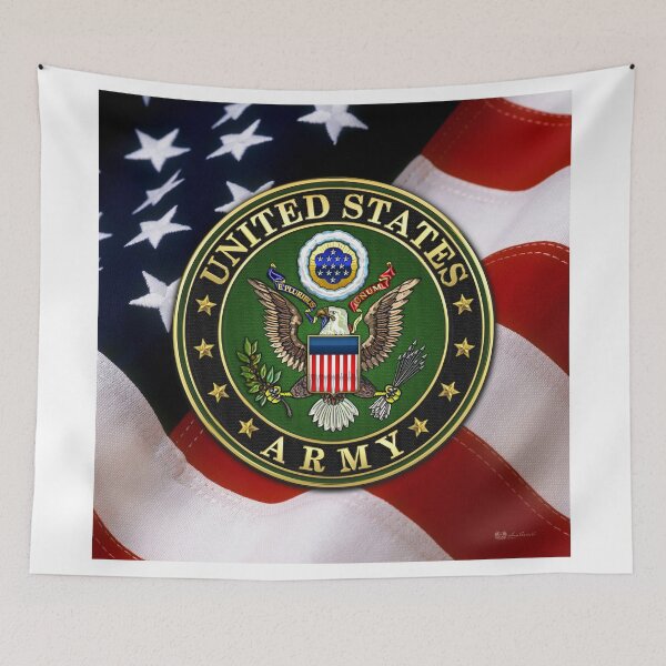 Item preview, U.S. Army Emblem 3D on Green Velvet designed and sold by Serge Averbukh Art Studio.
