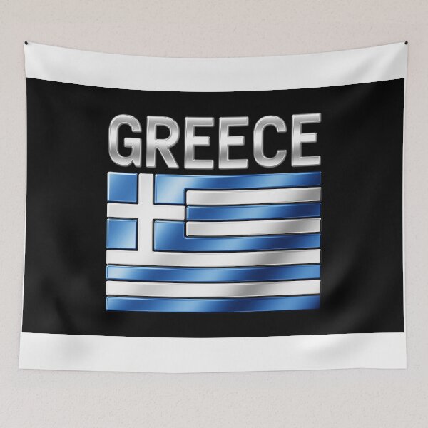 Item preview, Greece - Greek Flag & Text - Metallic designed and sold by Graphix.