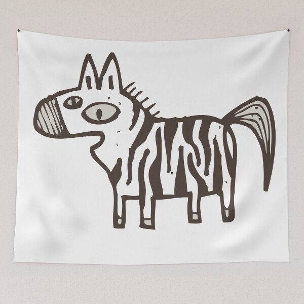 Aperçu de l'œuvre Cute striped cartoon zebra créée et vendue par Cute Art Design.