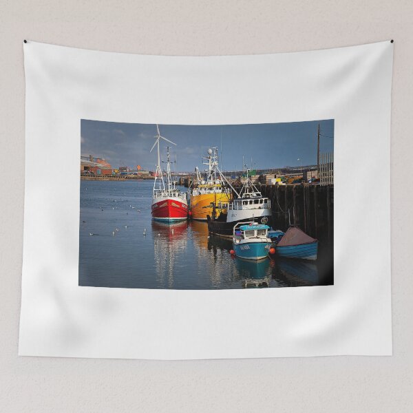 Item preview, Fishing boats in harbour designed and sold by Violaman.