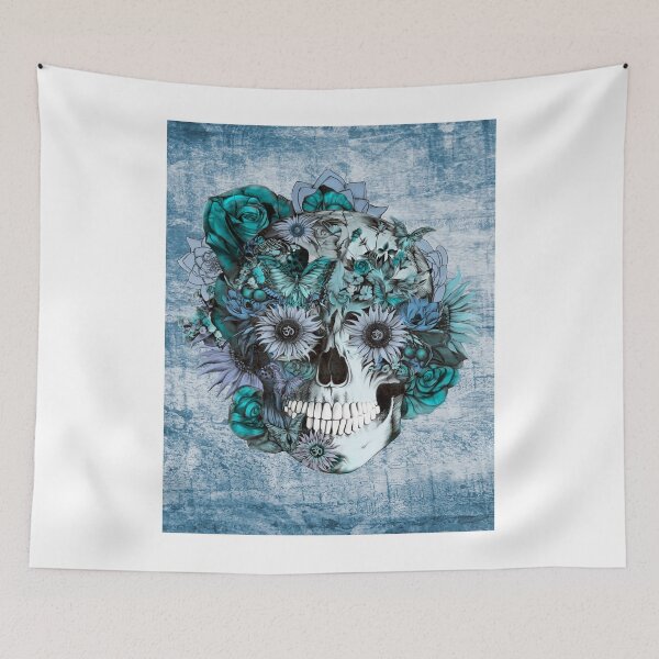 Item preview, Blue grunge ohm skull designed and sold by KristyPatterson.
