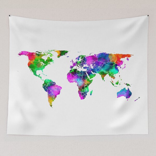 Item preview, VIBRANT MAP of the WORLD designed and sold by Daniel Hagerman.