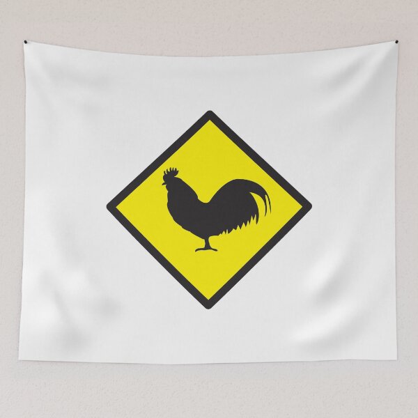 Item preview, Rooster crossing beware rooster cock sign designed and sold by jazzydevil.