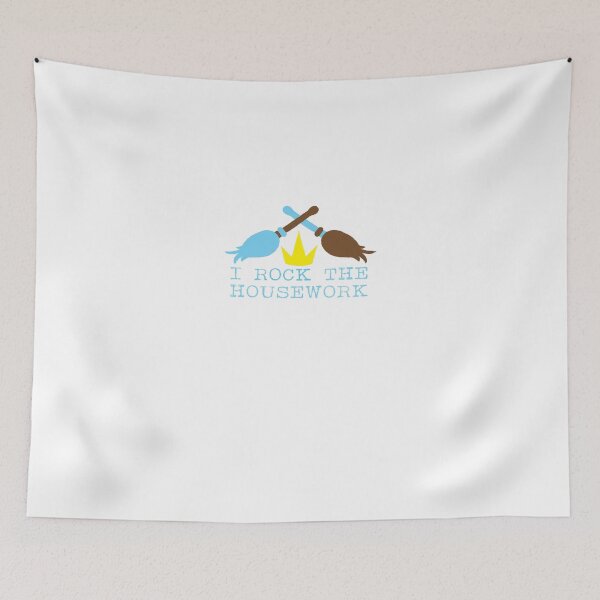 Item preview, I ROCK THE HOUSEWORK with feather duster and broom cleaner designed and sold by jazzydevil.
