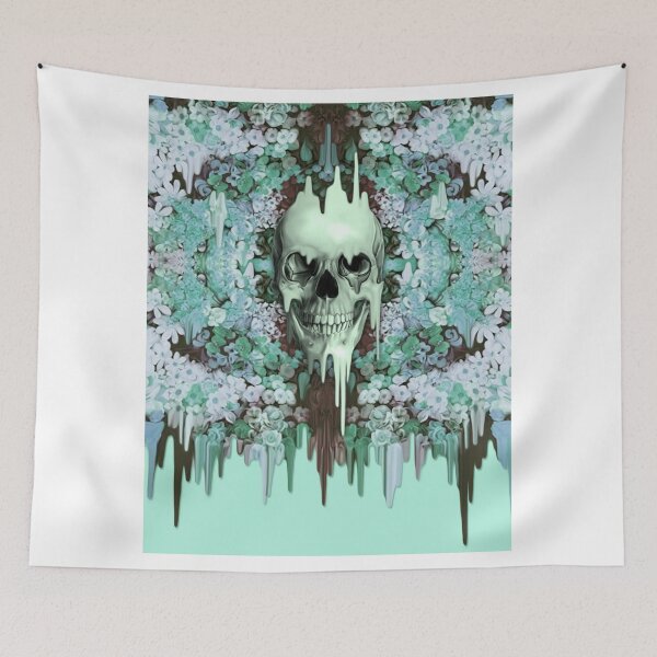 Item preview, Seeing color, melting floral skull designed and sold by KristyPatterson.