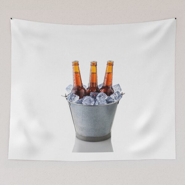 Item preview, Beer bottles in a bucket of ice isolated on white background designed and sold by paulrommer.