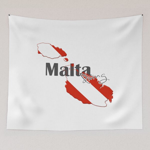 Item preview, Malta Islands Diving Diver Flag Map designed and sold by surgedesigns.