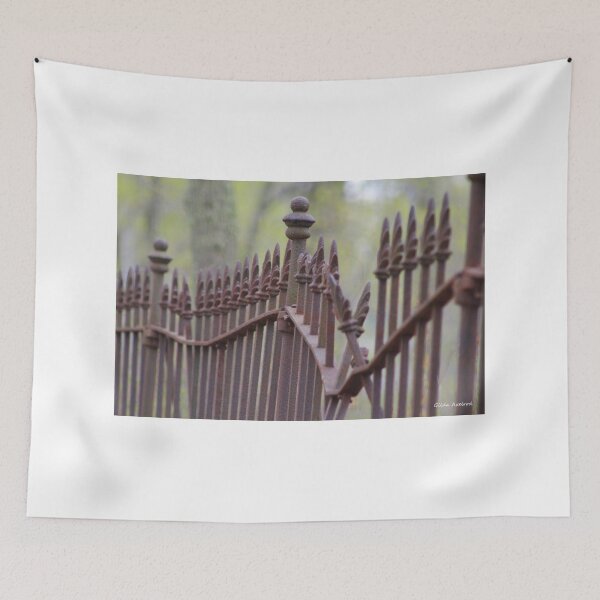 Item preview, Wrought Iron Fence in the Spring designed and sold by Gilda Axelrod.