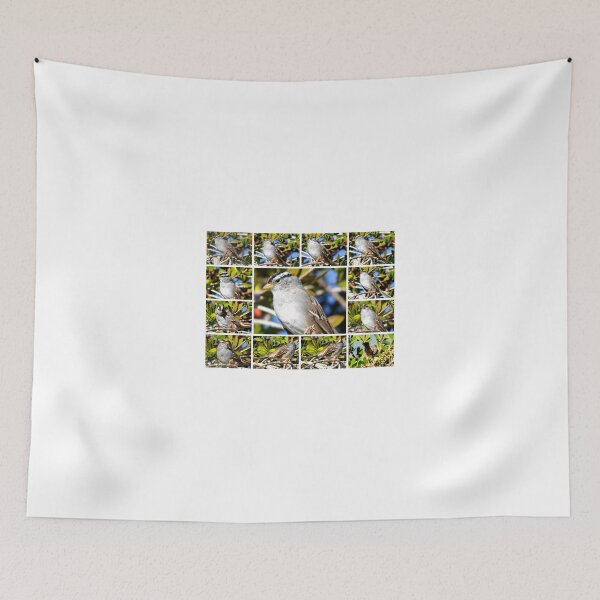 Item preview, A COLLAGE OF THE NORTHERN MOCKINGBIRD IN A BOTTLEBRUSH BUSH designed and sold by JAYMILO.