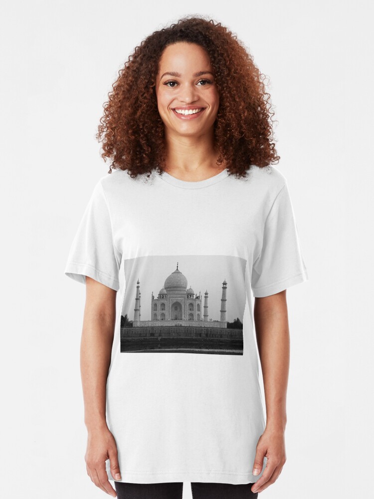 Alternate view of Taj Mahal in black and white Slim Fit T-Shirt