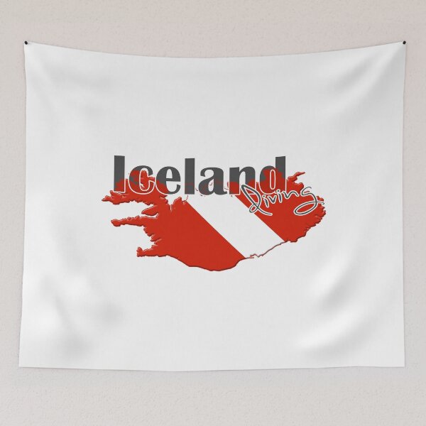 Item preview, Iceland Diving Diver Flag Map designed and sold by surgedesigns.