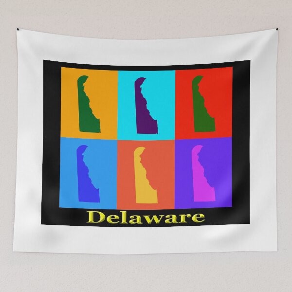 Item preview, Colorful Delaware State Pop Art Map designed and sold by KWJphotoart.