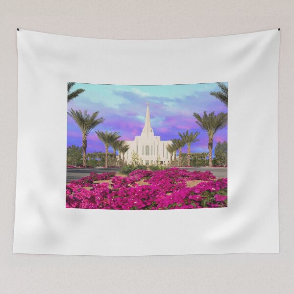 Item preview, Gilbert Arizona Temple - Red Flowers 20x24 designed and sold by Ken Fortie.