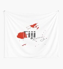 Fiji Islands Diving Diver Flag Map Tapestry