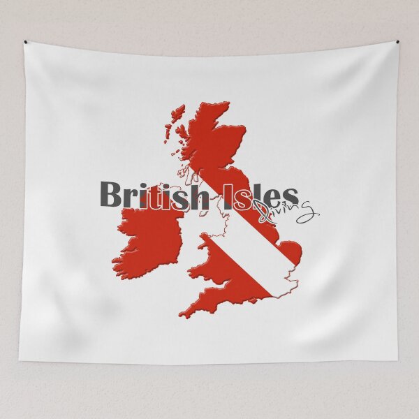 Item preview, British Isles Diving Diver Flag Map designed and sold by surgedesigns.