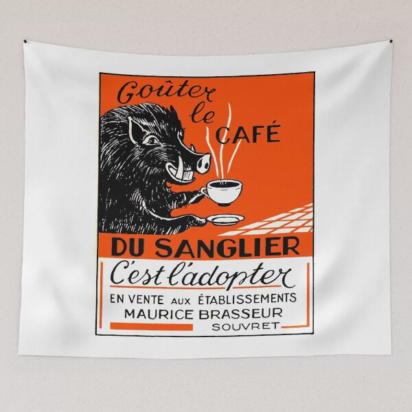 Item preview, Antique Belgian Coffee Boar Advertising Poster designed and sold by retrographics.