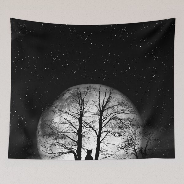 Item preview, black cat full moon designed and sold by studenna.