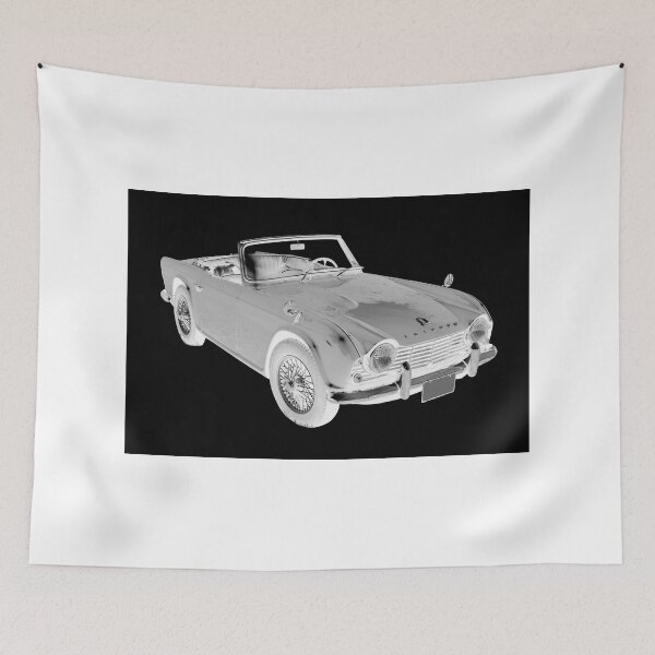 Item preview, Black And White Triumph Tr4  Sports Car designed and sold by KWJphotoart.