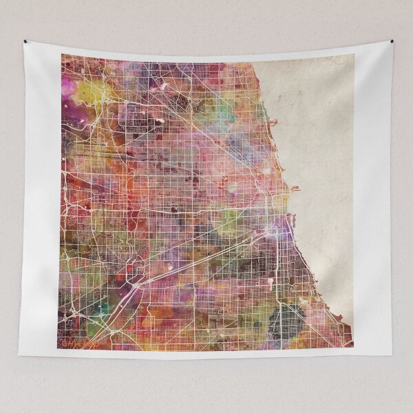 Item preview, Chicago map designed and sold by MapMapMaps.