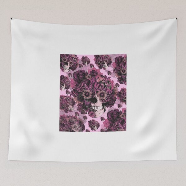 Item preview, Girly by nature pink skull pattern designed and sold by KristyPatterson.