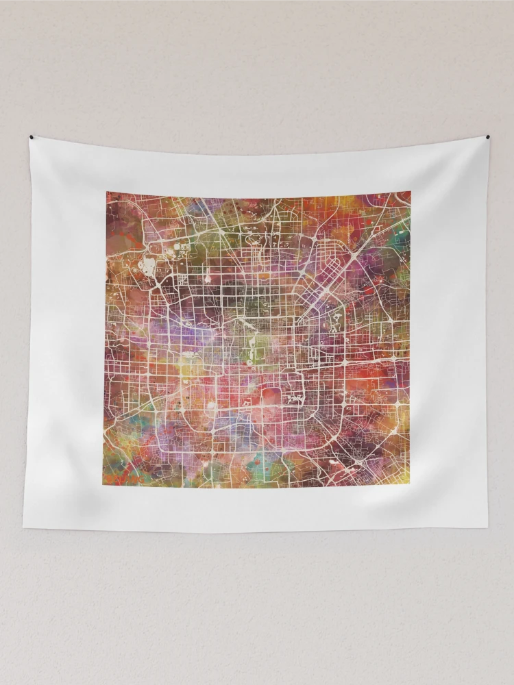 Thumbnail 2 of 3, Tapestry, Beijing map designed and sold by MapMapMaps.