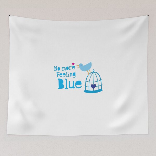 Item preview, No more feeling blue with cute little bluebird singing designed and sold by jazzydevil.