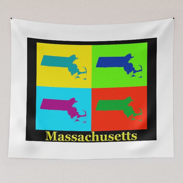 Item preview, Colorful Massachusetts Pop Art Map designed and sold by KWJphotoart.