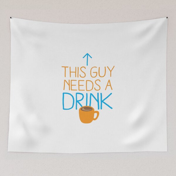 Item preview, This guy needs a drink (coffee cup) designed and sold by jazzydevil.