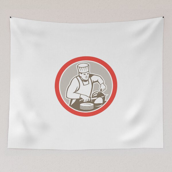 Artikelvorschau, Chef Cook Slicing Meat Circle Retro entworfen und verkauft von patrimonio.