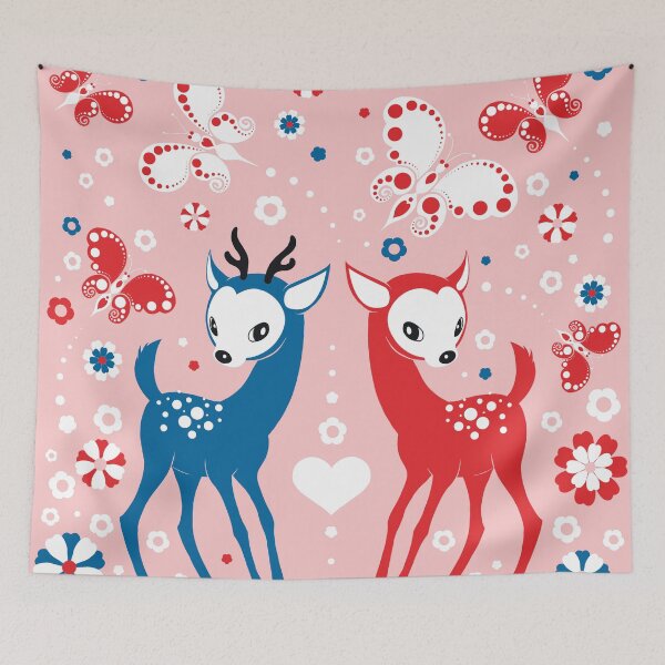 Item preview, Cute Two Little Deer and Butterflies. designed and sold by Kimazo.