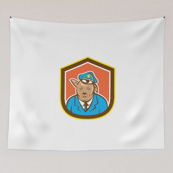 Item preview, Police Dog Canine Shield Cartoon designed and sold by patrimonio.