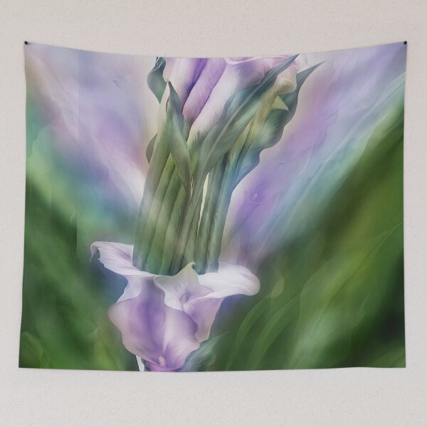Item preview, Lavender Callas In Calla Vase Duvet Cover designed and sold by Carol  Cavalaris.