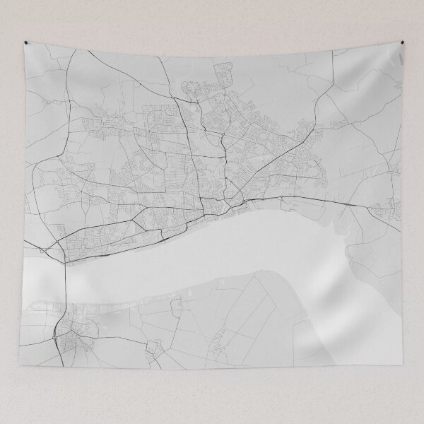 Artikelvorschau, Hull, England Map. (Black on white) entworfen und verkauft von Graphical-Maps.