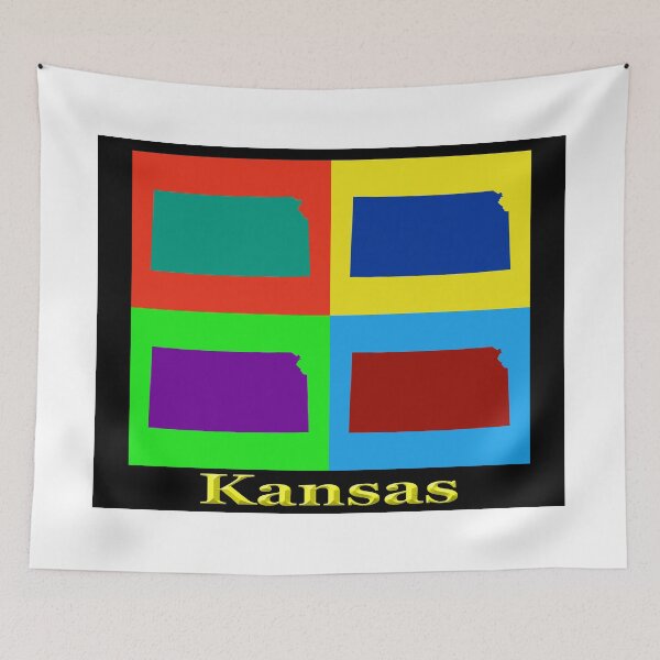 Item preview, Colorful Kansas Pop Art Map designed and sold by KWJphotoart.