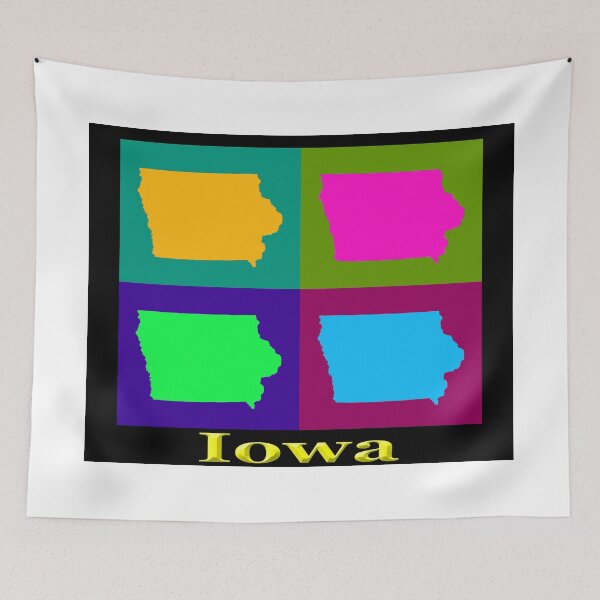 Item preview, Colorful Iowa Pop Art Map designed and sold by KWJphotoart.